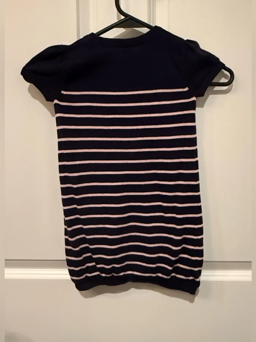 Gymboree Navy Sweater Dress with Pink Stripes and Bows